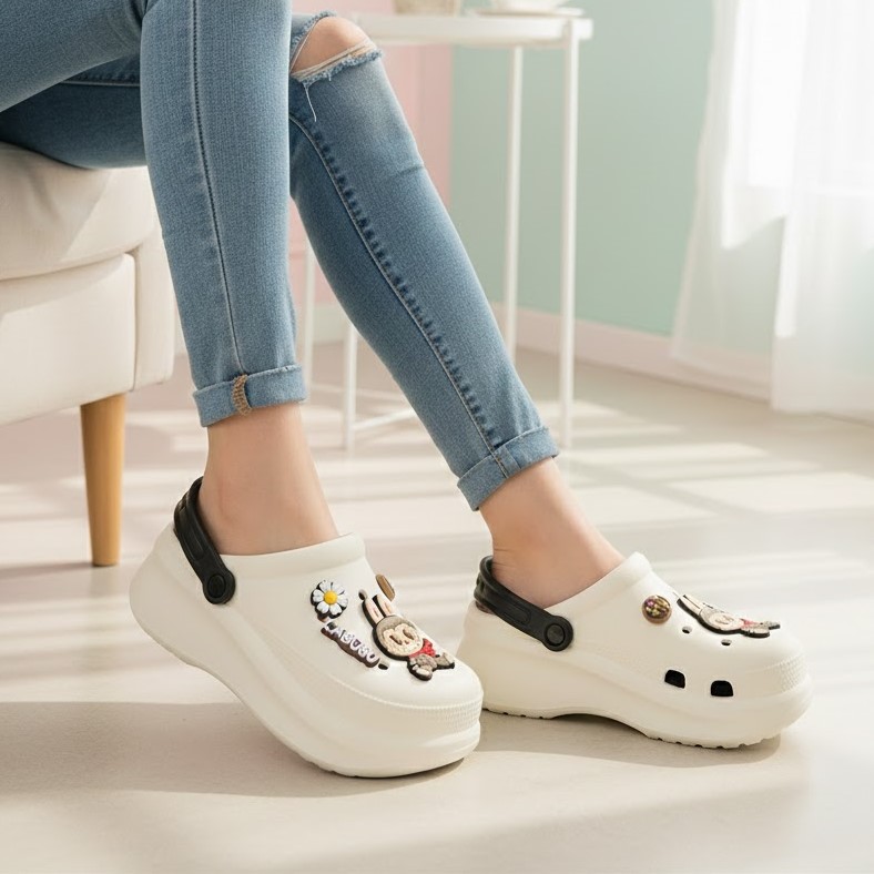 خرید آنلاین دمپایی دخترانه آرین مدل کراکس لبوبو کد 144